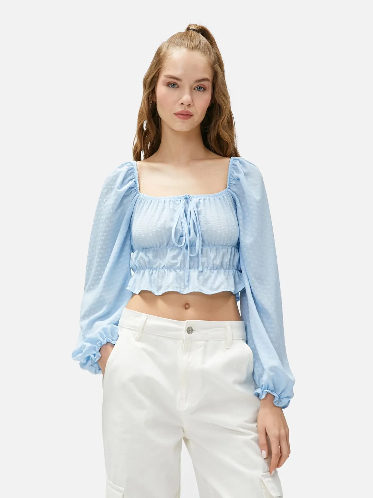 Balloon Sleeve Blouse - Square Neck (Copy)